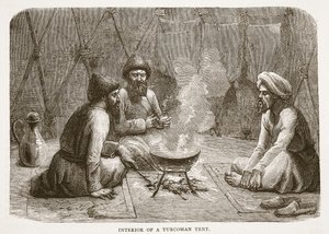 داخل خيمة Turcoman ، التوضيح من Cassells Illustrated تاريخ إنجلترا بواسطة مدرسة اللغة الإنجليزية