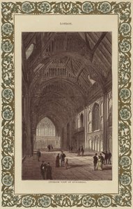 المنظر الداخلي لـ Guildhall (نقش الألوان) بواسطة مدرسة اللغة الإنجليزية