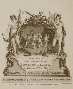 دعوة إلى مأدبة في Guildhall ، لندن ، في 9 نوفمبر 1792 بواسطة مدرسة اللغة الإنجليزية