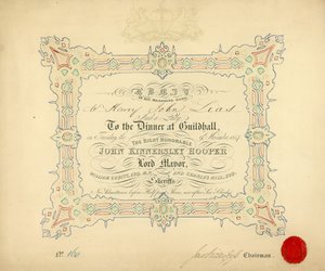 دعوة إلى مأدبة في Guildhall ، لندن ، في 9 نوفمبر 1847 بواسطة مدرسة اللغة الإنجليزية