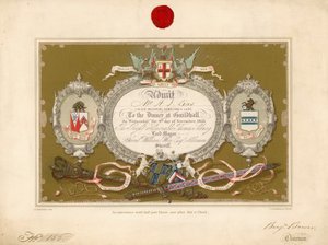 دعوة إلى مأدبة في Guildhall ، لندن ، في 9 نوفمبر 1853 بواسطة مدرسة اللغة الإنجليزية