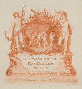 دعوة لتناول العشاء في Mansion House ، لندن ، في 1 أبريل 1793 بواسطة مدرسة اللغة الإنجليزية