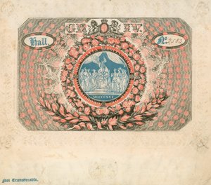 دعوة لتتويج جورج الرابع عام 1821 بواسطة مدرسة اللغة الإنجليزية