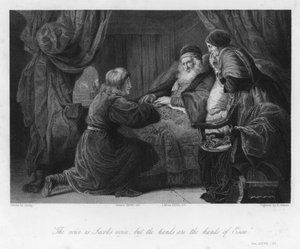 Isaac blessing Jacob, Genesis XXVII, 22 (engraving) بواسطة مدرسة اللغة الإنجليزية
