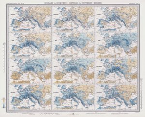 Isobars and Isohyets, Central and Southern Europe (colour litho) بواسطة مدرسة اللغة الإنجليزية