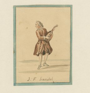 JF Handel ، منتصف القرن التاسع عشر (قلم وحبر ، قلم تلوين وغسل على ورق) بواسطة مدرسة اللغة الإنجليزية