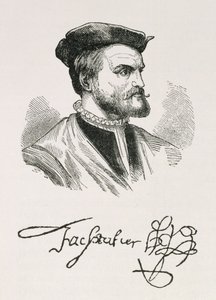 جاك كارتييه (1491-1557) توضيح من المجلد الرابع من "السرد والتاريخ النقدي لأمريكا" ، 1886 بواسطة مدرسة اللغة الإنجليزية