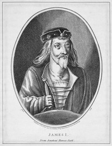 جيمس الأول (1394-1437) ، ملك اسكتلندا ، من Johnstones Scottish Heroes ، منقوش بواسطة Adam ، تم نشره عام 1794 بواسطة مدرسة اللغة الإنجليزية