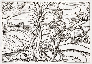 كانون الثاني ، من Spensers The Shepherds Calendar ، 1579 بواسطة مدرسة اللغة الإنجليزية