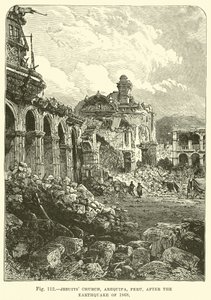 الكنيسة اليسوعية ، أريكيبا ، بيرو ، بعد زلزال عام 1868 بواسطة مدرسة اللغة الإنجليزية
