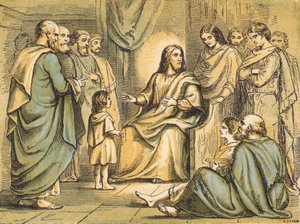 Jesus teaching his Disciples (coloured engraving) بواسطة مدرسة اللغة الإنجليزية
