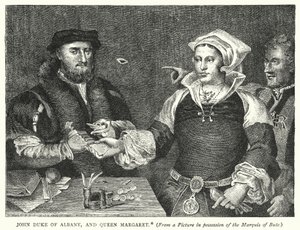 John Duke of Albany, and Queen Margaret (engraving) بواسطة مدرسة اللغة الإنجليزية