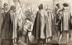جون فريث على وشك أن يُحرق على المحك بدعة عام 1533 ، 1865 (نقش الخشب) بواسطة مدرسة اللغة الإنجليزية