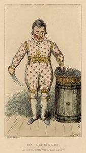 جوزيف جريمالدي مثل المهرج في Harlequin و Friar Bacon بواسطة مدرسة اللغة الإنجليزية