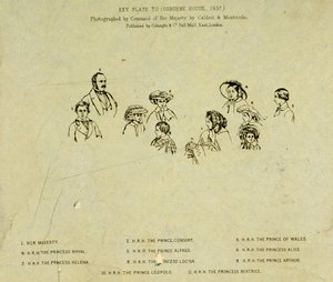 لوحة مفاتيح لصورة للعائلة المالكة في أوزبورن هاوس ، 1857 (انظر 190050) بواسطة مدرسة اللغة الإنجليزية