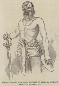 خوسيال دوبي ، Surwarrea Brahmin ، من Rampoor ، Lucknow ، Naik ، الفوج الثامن مشاة الأصلية (نقش) بواسطة مدرسة اللغة الإنجليزية