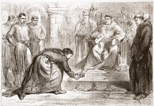 King John and the Popes Legate ، توضيح من تاريخ البروتستانتية بقلم جيمس أيتكين ويلي (1808-1890) ، حانة. 1878 بواسطة مدرسة اللغة الإنجليزية