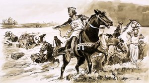 تعرض الملك جون للسرقة من قبل المد (الغواش على الورق) بواسطة مدرسة اللغة الإنجليزية