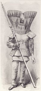 Kingsmill Islander بالدرع الكامل ، من تاريخ البشرية ، المجلد 1 ، بواسطة البروفيسور فريدريش راتزل ، 1896 بواسطة مدرسة اللغة الإنجليزية