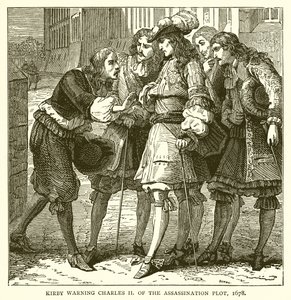 كيربي يحذر تشارلز الثاني من مؤامرة الاغتيال ، 1678 بواسطة مدرسة اللغة الإنجليزية