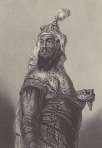 كونوار سينغ، القائد العسكري الهندي ضد البريطانيين في بيهار أثناء التمرد الهندي (نقش) بواسطة مدرسة اللغة الإنجليزية