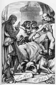 La Vie et la Mort du roi Jean (حياة وموت الملك جون) - (John Lackland) رسم توضيحي في "" Works Complete de William Shakespeare "" 1866 - تم استعارة الرسوم التوضيحية والشكل العام لهذه الطبعة من رسم كاسيل لشكسبير ، حانة بواسطة مدرسة اللغة الإنجليزية