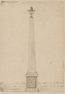 مصباح بالقرب من بيدفورد هاوس ، لندن ، تم إسقاطه عام 1799 بواسطة مدرسة اللغة الإنجليزية