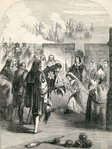 هبوط الأميرة هنريتا ، رسم توضيحي مأخوذ من جون كاسيلس مصور تاريخ إنجلترا ، 1857 بواسطة مدرسة اللغة الإنجليزية