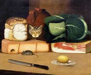 لا تزال لاردر تعيش مع قطة تصطاد فأرًا ، عام 1840
