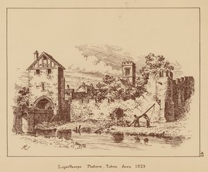 لايرثورب بوستيرن (Layerthorpe Postern)، أُزيلت عام 1829 (مطبوعة حجرية) بواسطة مدرسة اللغة الإنجليزية