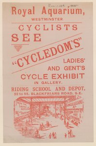 نشرة تعلن عن معرض Cycledoms للسيدات والرجال في الحوض الملكي بواسطة مدرسة اللغة الإنجليزية