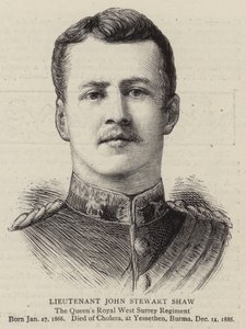 Lieutenant John Stewart Shaw (engraving) بواسطة مدرسة اللغة الإنجليزية