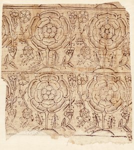 ورق بطانة بنمط تيودور روز ، c.1550 (طبعة خشبية) بواسطة مدرسة اللغة الإنجليزية