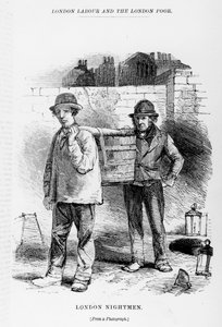 London Nightmen ، توضيح من "London Labour and the London Poor" بقلم هنري مايهيو ، 1840s بواسطة مدرسة اللغة الإنجليزية