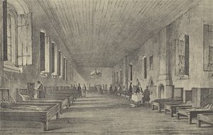 غرفة طويلة ، 1844 (الحفر) بواسطة مدرسة اللغة الإنجليزية