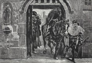 لوثر يهرب من أوغسبورغ ، توضيح من تاريخ البروتستانتية بقلم جيمس أيتكين ويلي (1808-1890) ، حانة. 1878 بواسطة مدرسة اللغة الإنجليزية