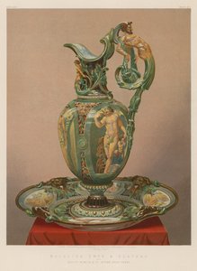 Majolica Ewer and Plateau للسادة Minton and Co، Stoke-upon-Trent بواسطة مدرسة اللغة الإنجليزية
