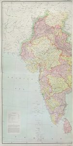 خريطة الهند ، المنشورة تحت إشراف العقيد HR Thuillier ، RE ، مساح عام في الهند ، 1877