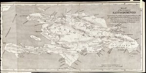 خريطة لجزيرة سانتو دومينغو ، من "الماضي والحاضر سانتو دومينغو" بقلم صامويل هازارد ، حانة. 1873 (فوتوليثو)