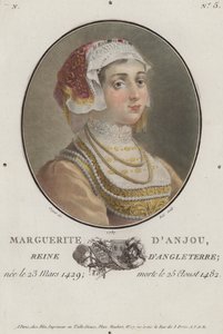 Margaret of Anjou, Queen Consort of King Henry VI of England (coloured engraving) بواسطة مدرسة اللغة الإنجليزية