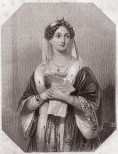 Marguerite d'Anjou (1430-1482) (تراجيديا هنري السادس في 5 أعمال) في - "" Galerie des femmes de Shakespeare ، مجموعة من خمسة وأربعين صورة جادة للفنانين الأوائل في لندن ، غنية بالإشعارات النقدية والأدبية "" "حوالي عام 1838 - من&q بواسطة مدرسة اللغة الإنجليزية