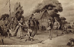 May Day Sports at Shottery, William Shakespeare the victor (litho) بواسطة مدرسة اللغة الإنجليزية