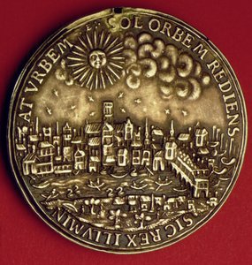 ميدالية ذكرى عودة تشارلز الأول (1600-49) إلى مدينة لندن بعد التتويج الاسكتلندي ، 1633 (معدن) بواسطة مدرسة اللغة الإنجليزية