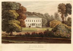 منزل ميدغام ، مقر دبليو. Poyntz ، Esq. ، MP ، حانة. 1826 (نقش ملون) بواسطة مدرسة اللغة الإنجليزية