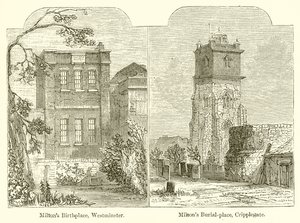 مسقط رأس ميلتون ، وستمنستر. Miltons Burial-Place ، Cripplegate بواسطة مدرسة اللغة الإنجليزية