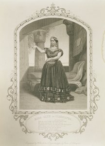 ملكة جمال لورا أديسون مثل إيموجين ، في Cymbeline بقلم ويليام شكسبير (1564-1616) بواسطة مدرسة اللغة الإنجليزية