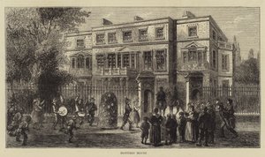 Montagu House (engraving) بواسطة مدرسة اللغة الإنجليزية