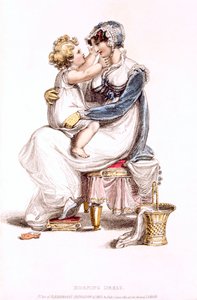 فستان الصباح ، لوحة الموضة من Ackermanns Repository of Arts بواسطة مدرسة اللغة الإنجليزية