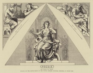 Mosaics on the South Front of the Prince Consort National Memorial in Hyde Park (engraving) بواسطة مدرسة اللغة الإنجليزية