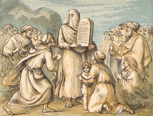 Moses Veiled (coloured engraving) بواسطة مدرسة اللغة الإنجليزية